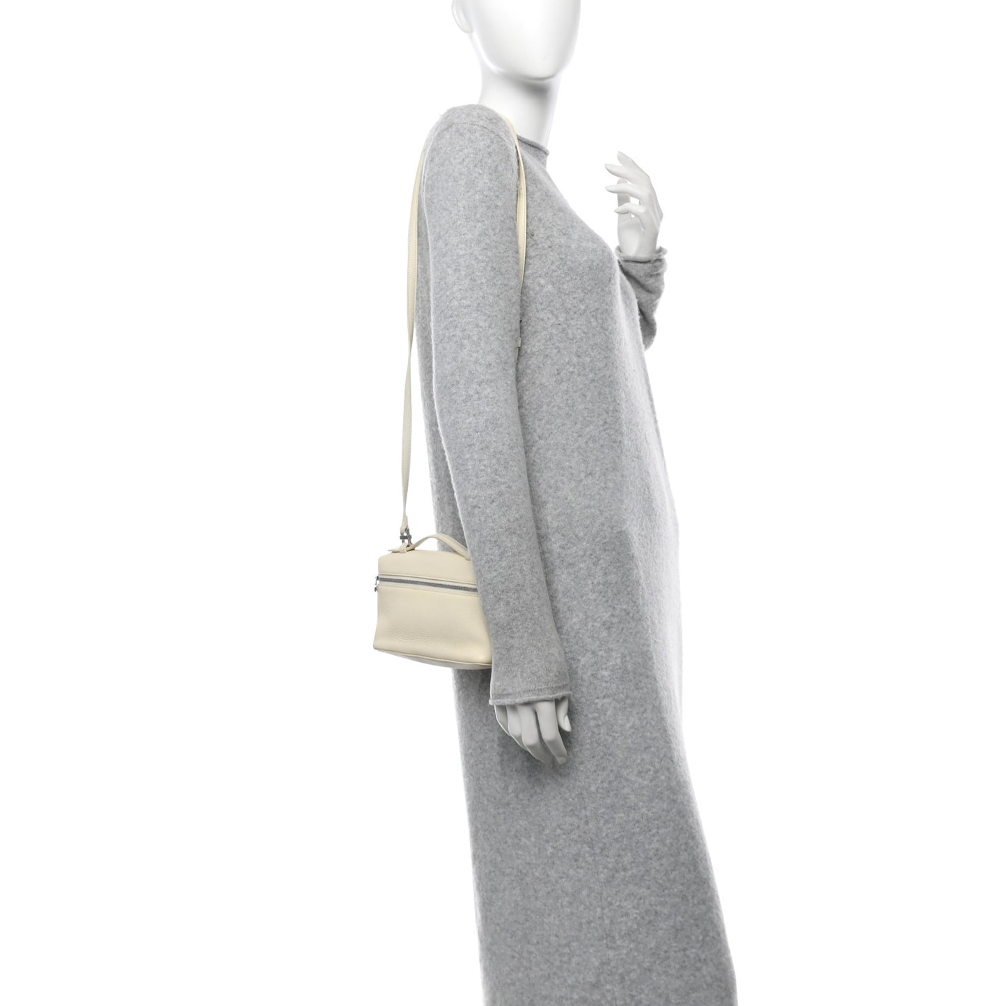 Grained Calfskin L19 Extra Pocket Pouch Whisper White