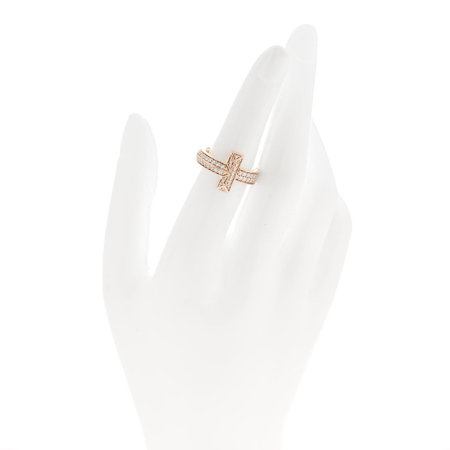18K Rose Gold Diamond Wide T T1 Wide Ring 51 5.75