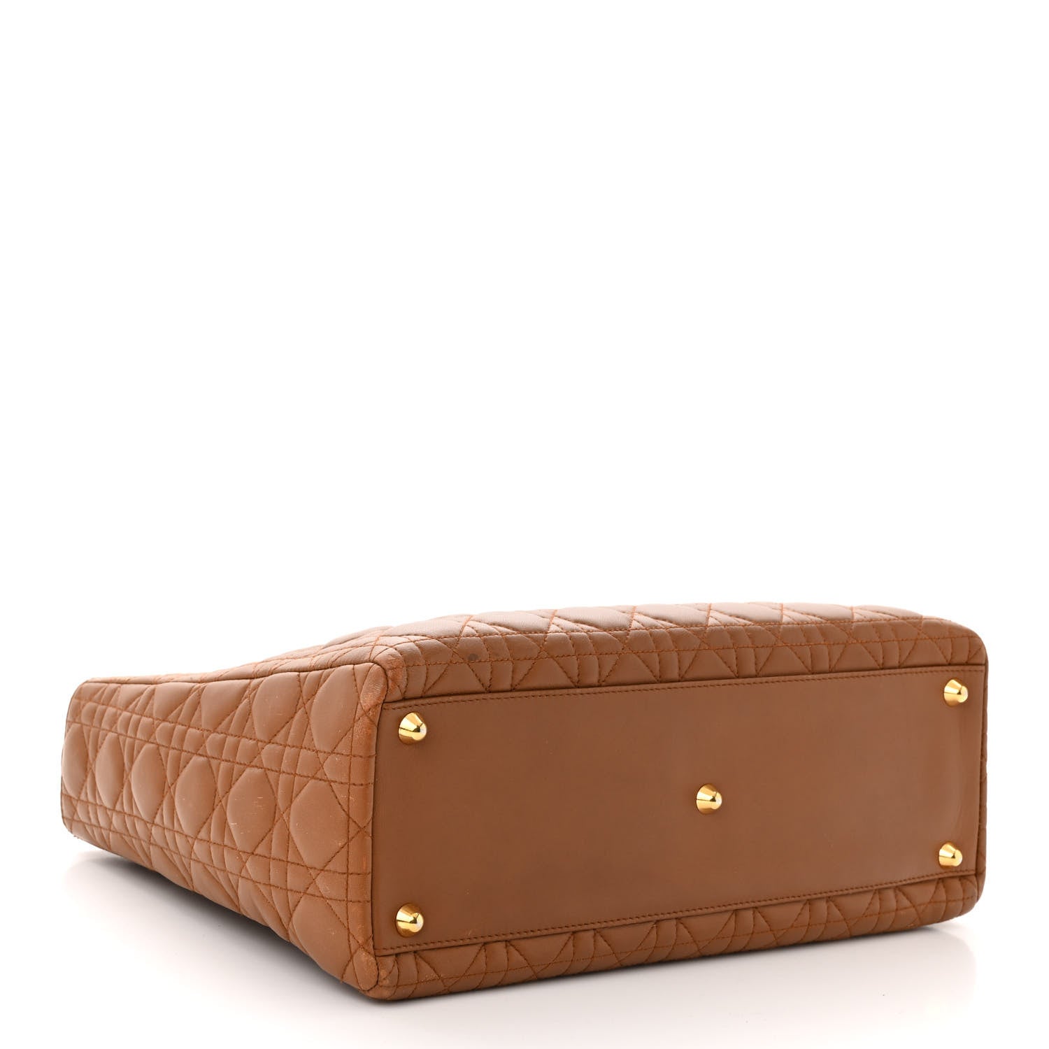 Christian Dior Lambskin Cannage Large Lady Dior Tan 4 of 15