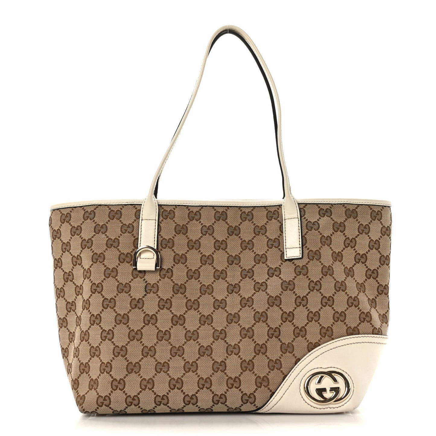 Monogram Medium New Britt Tote Off White