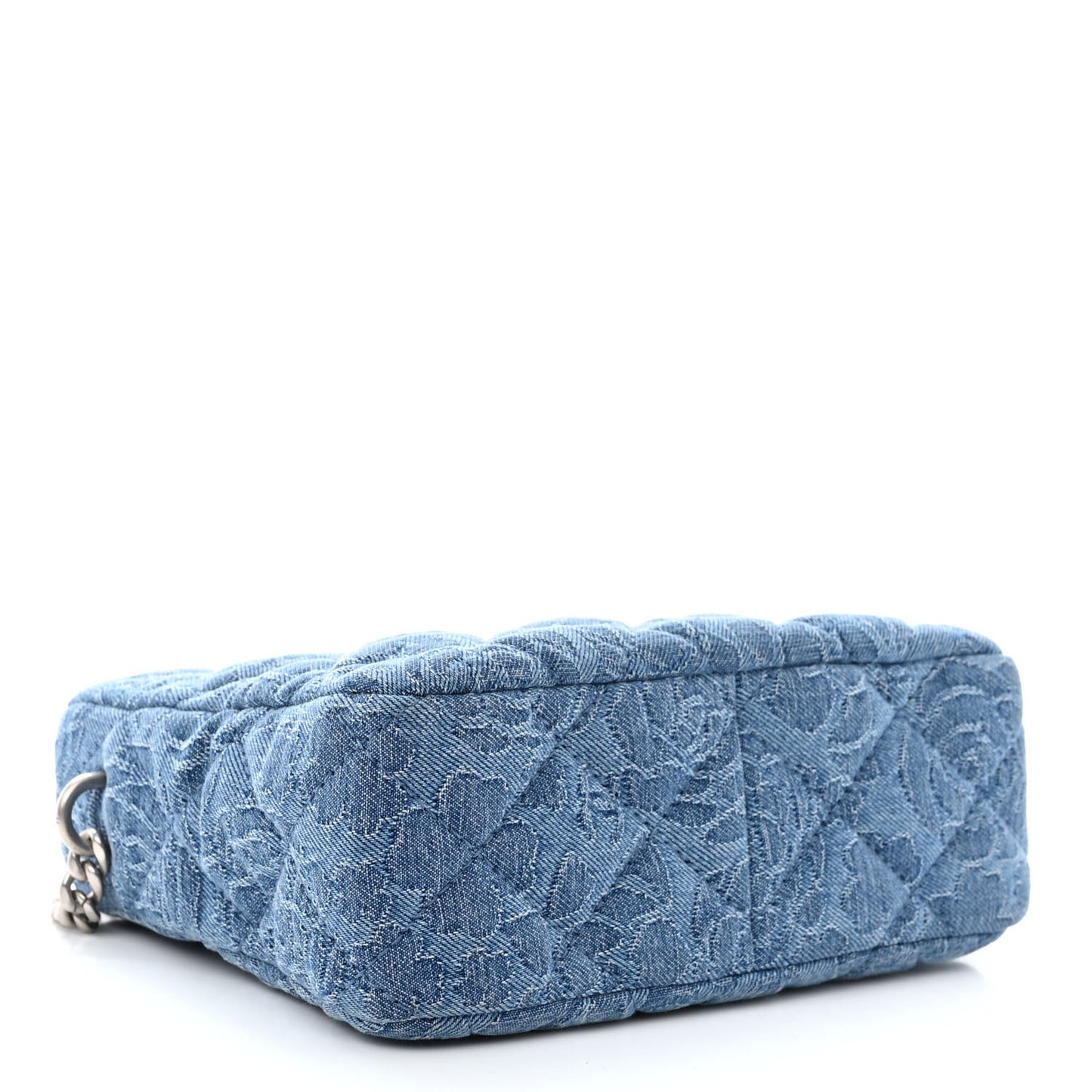 Denim Quilted Camellia Sweetheart Small Hobo Blue