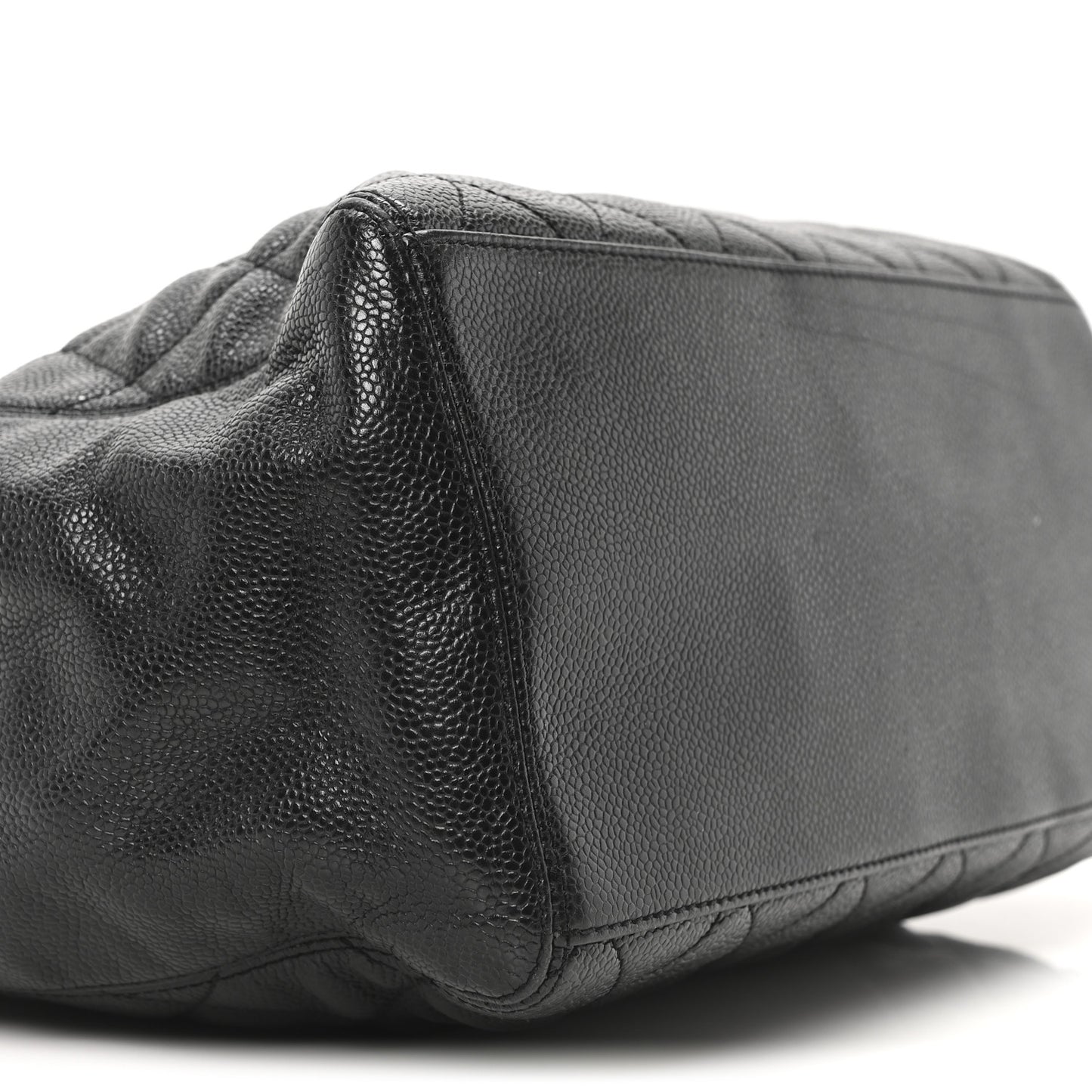Caviar Quilted CC Shopping Tote Black
