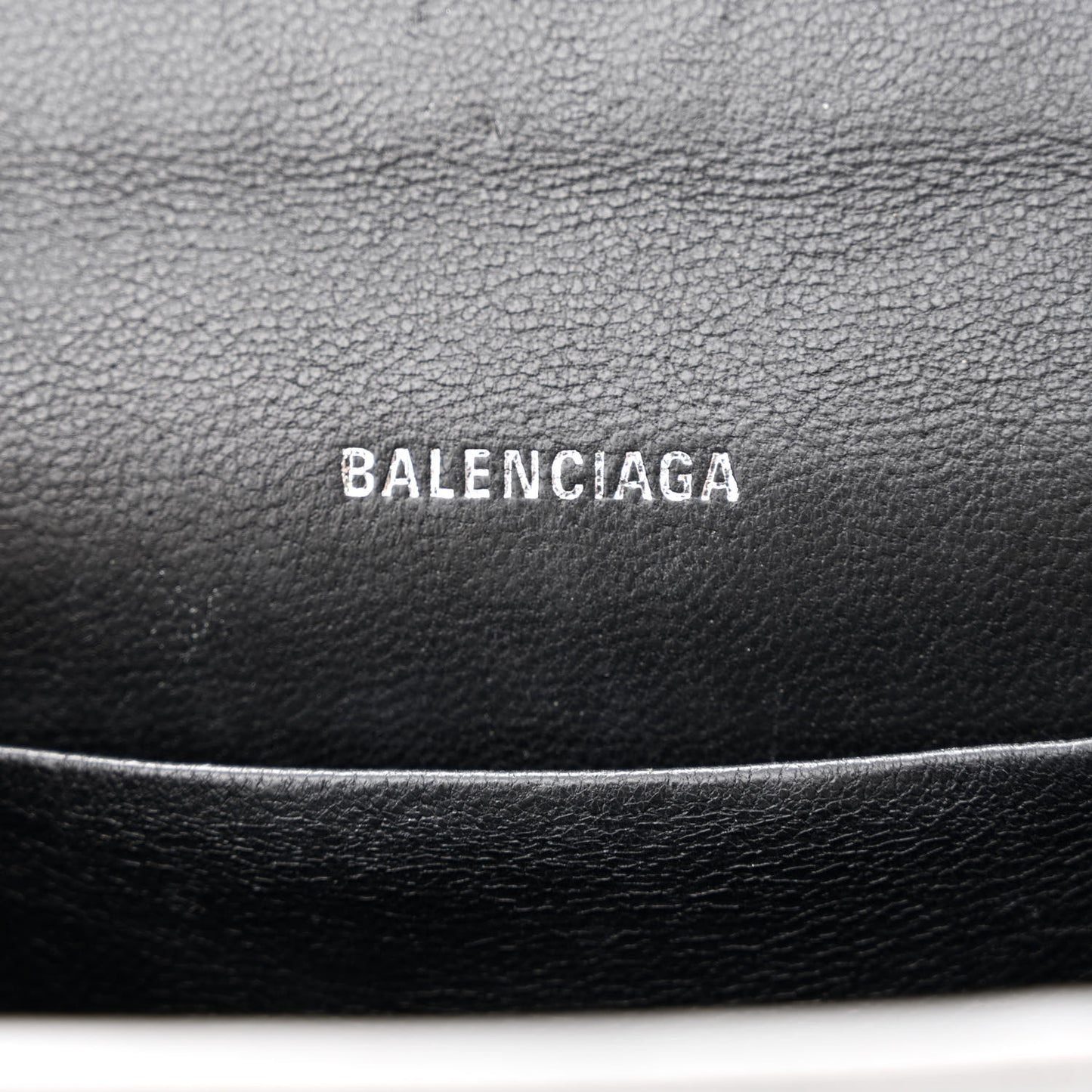 Shiny Calfskin Crocodile Embossed XS Sharp Top Handle Bag Balenciaga Grey