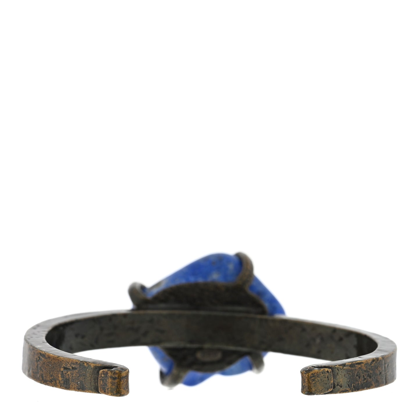 Stone Hammered Metal Bracelet Blue