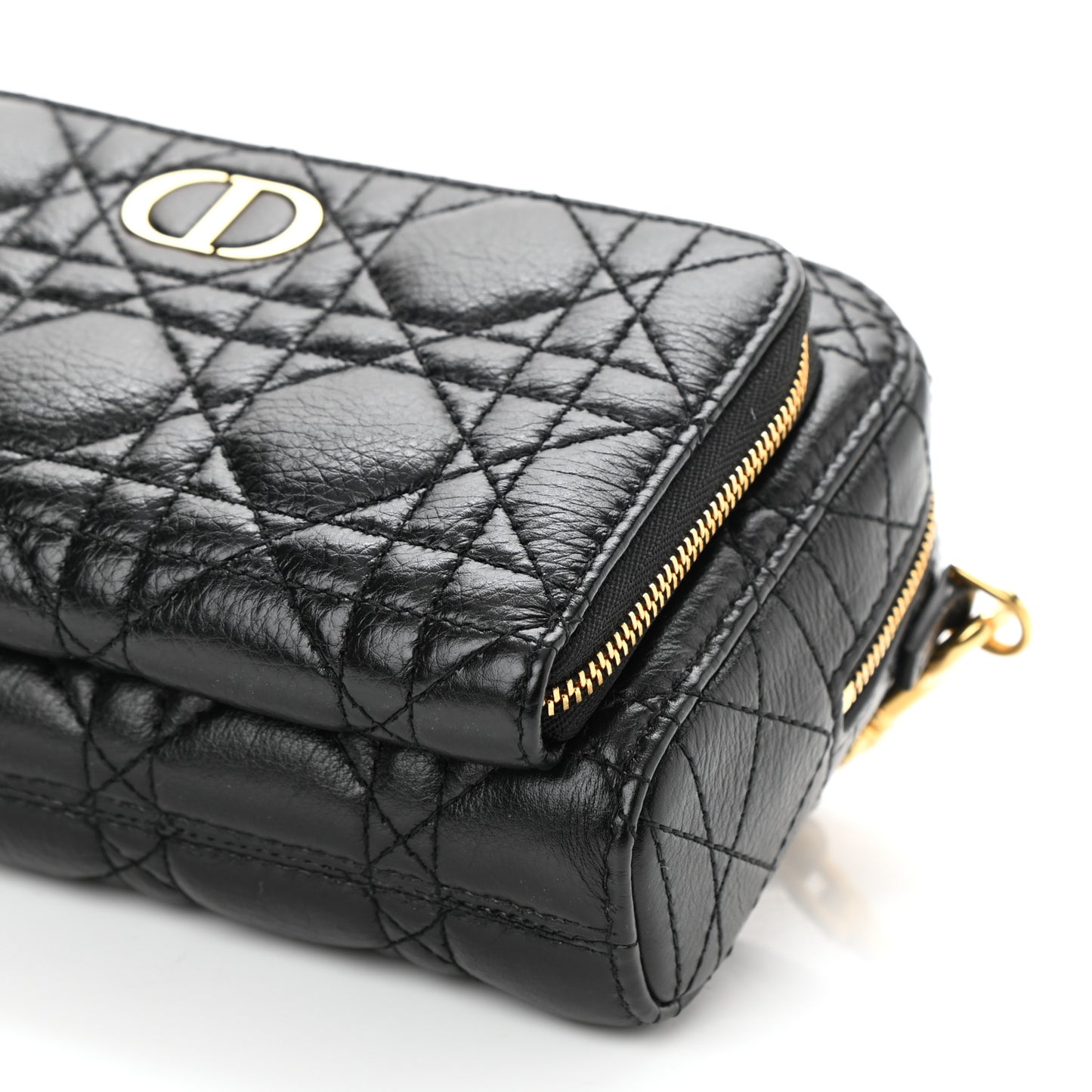 Supple Calfskin Caro Double Pouch Black
