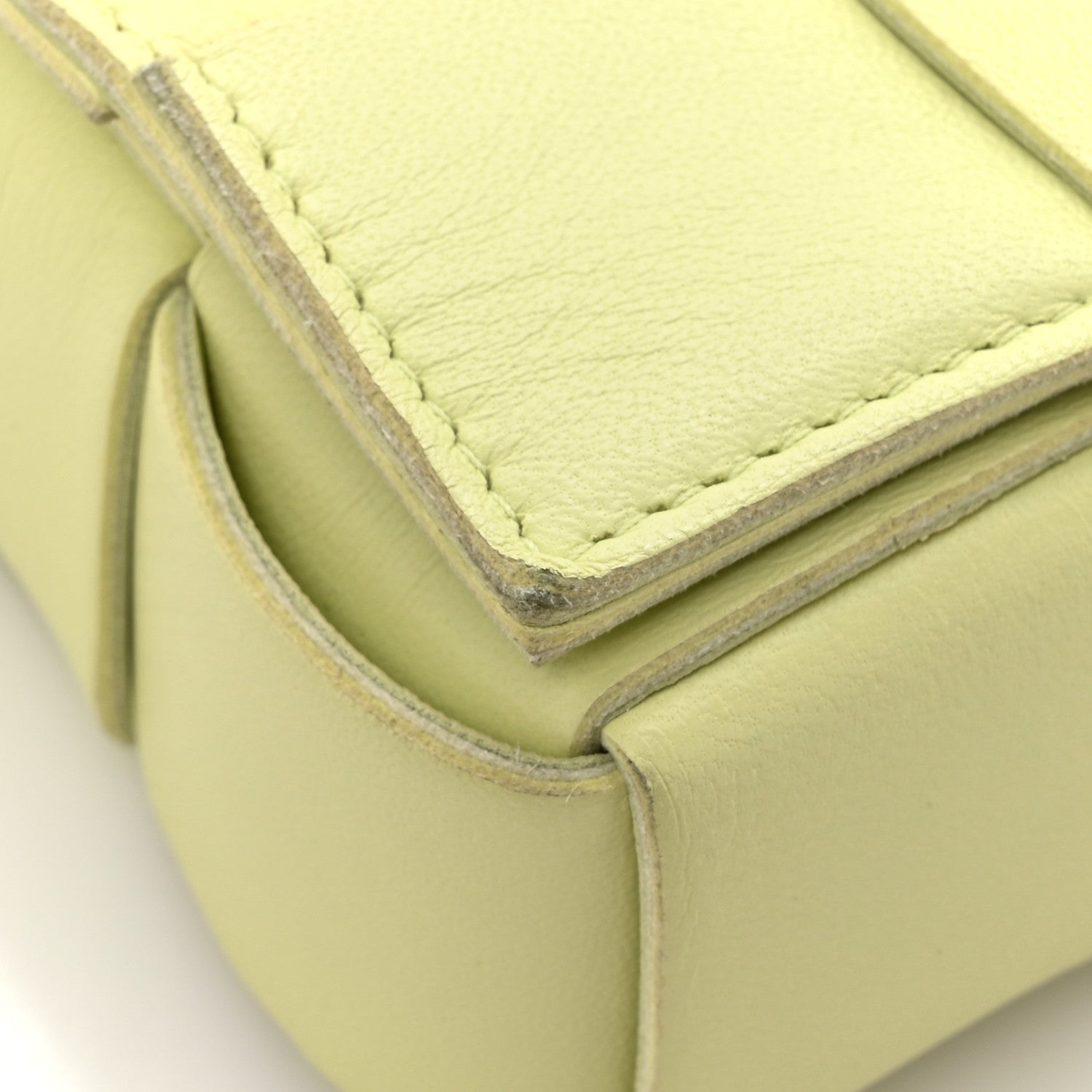 Bottega Veneta Lambskin Maxi Intreccio Candy Cassette Crossbody Bag Lemon Washed 12 of 16