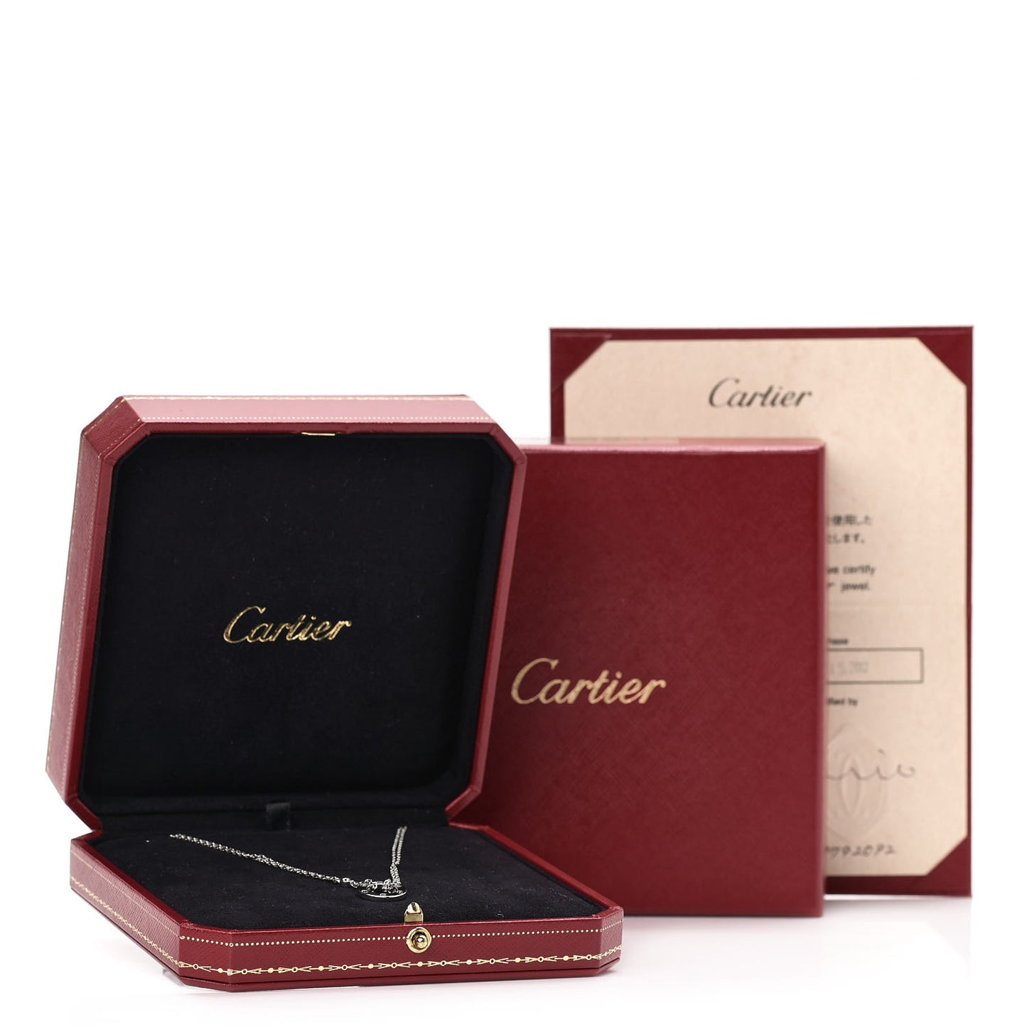 18K White Gold 2 Diamond LOVE Necklace