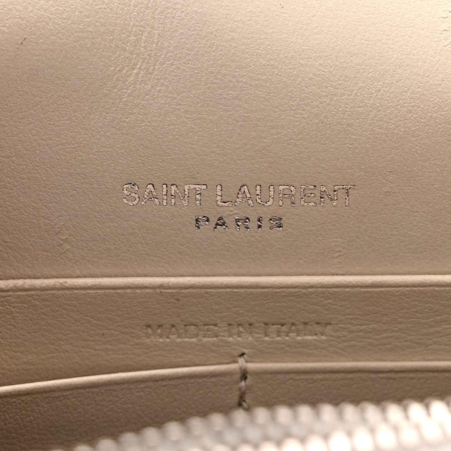 Calfskin Crocodile Embossed Kate Monogram Tassel Chain Wallet Crema Soft
