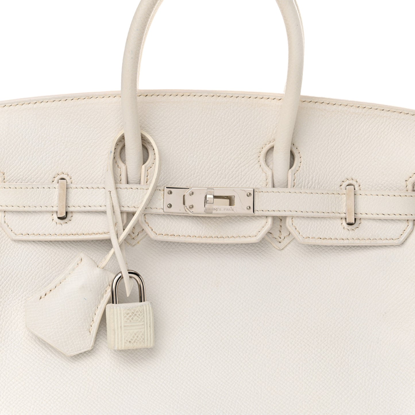 Epsom Birkin 25 White