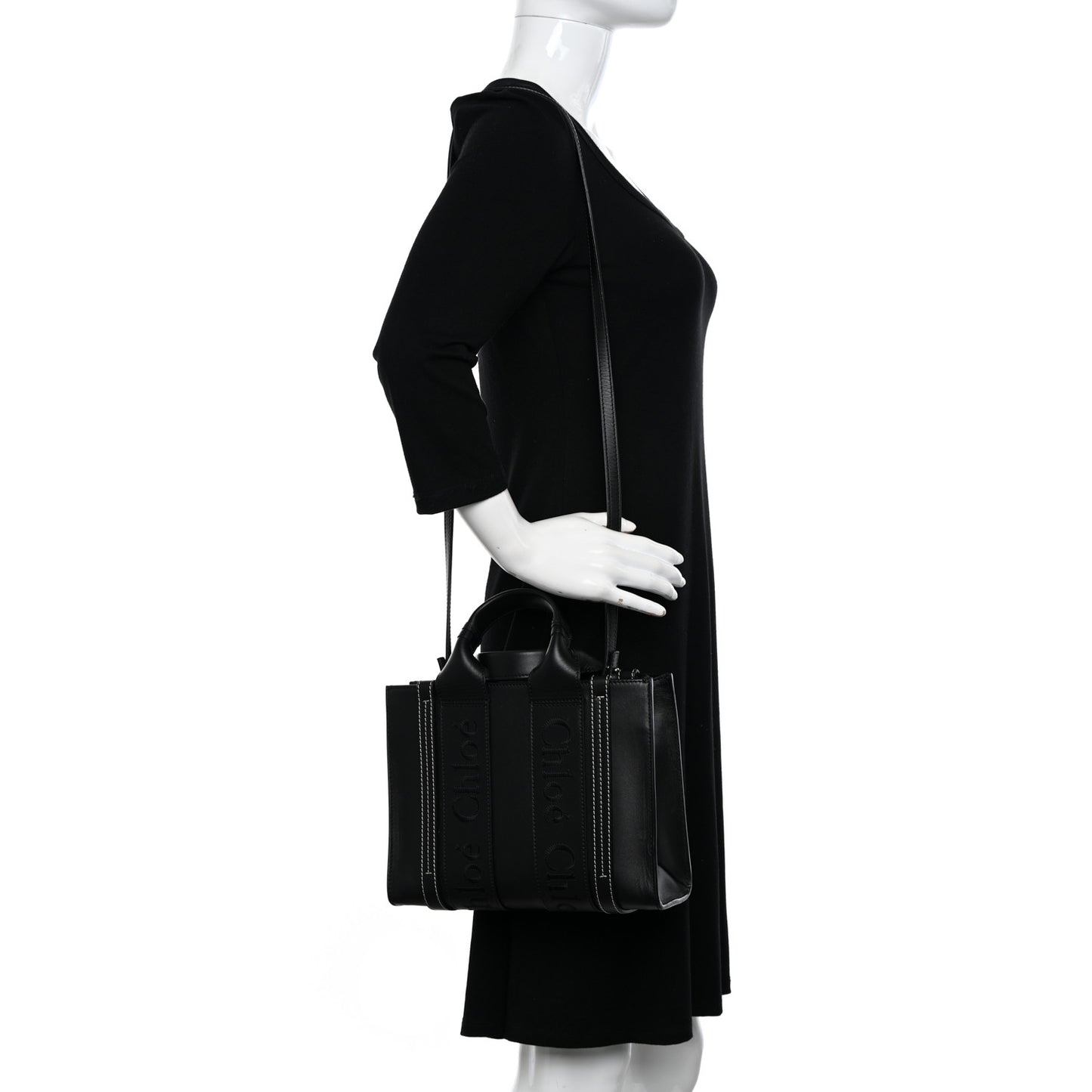 Calfskin Small Woody Tote Black