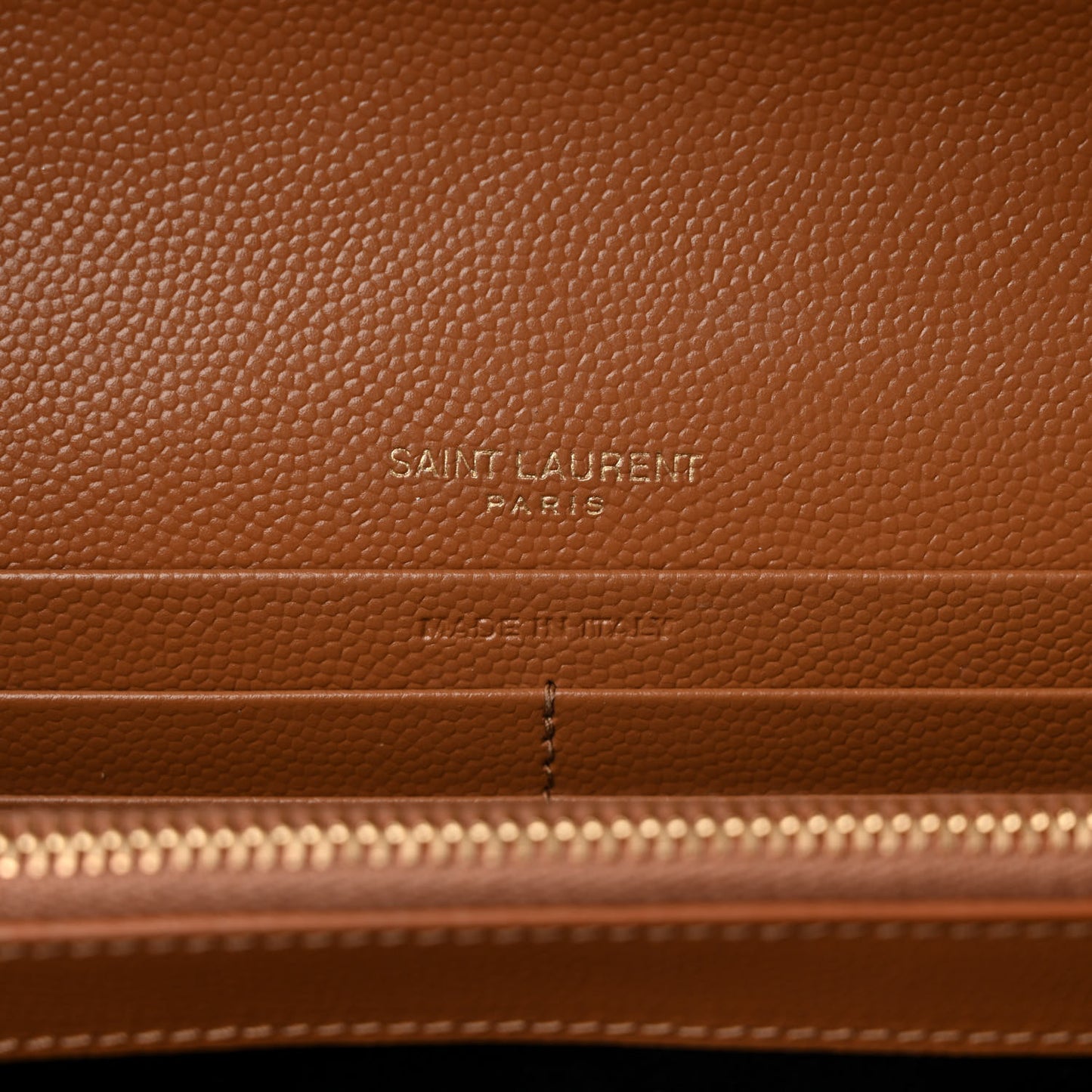 Grain De Poudre Matelasse Chevron Monogram Chain Wallet Natural Dark
