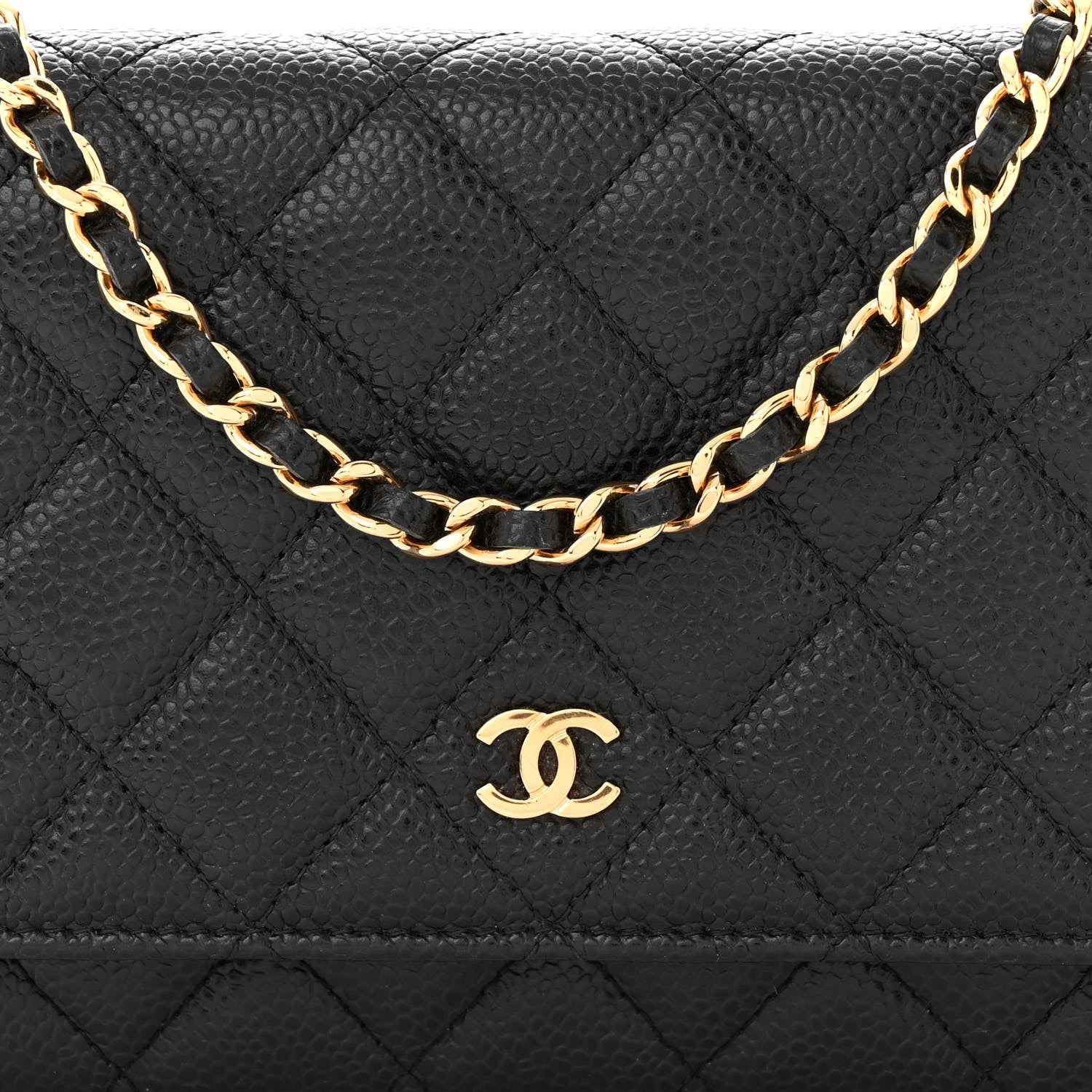 Chanel Caviar Quilted Wallet on Chain WOC Black 9 of 11