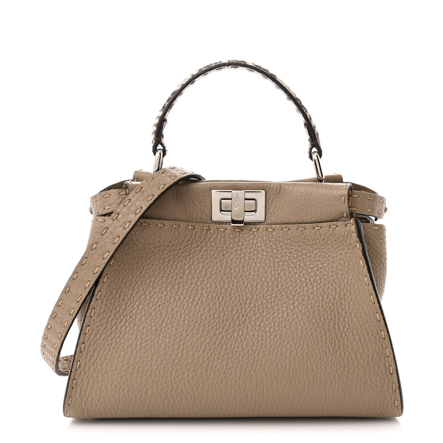 Cuoio Romano Snakeskin Selleria Mini Peekaboo Iconic Satchel Roccia Corda
