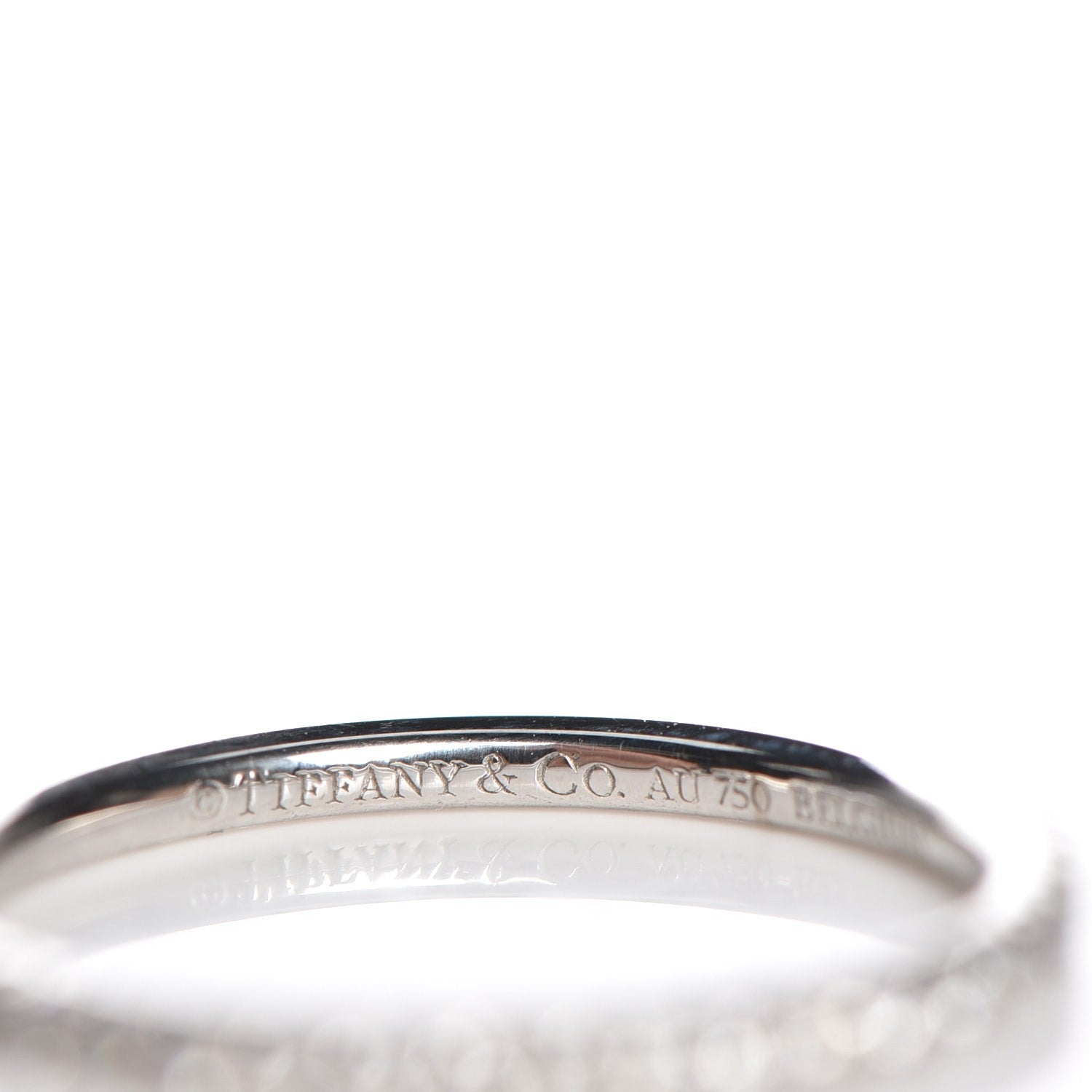 Tiffany 18K White Gold Diamond Metro Ring 48 4.5 4 of 6