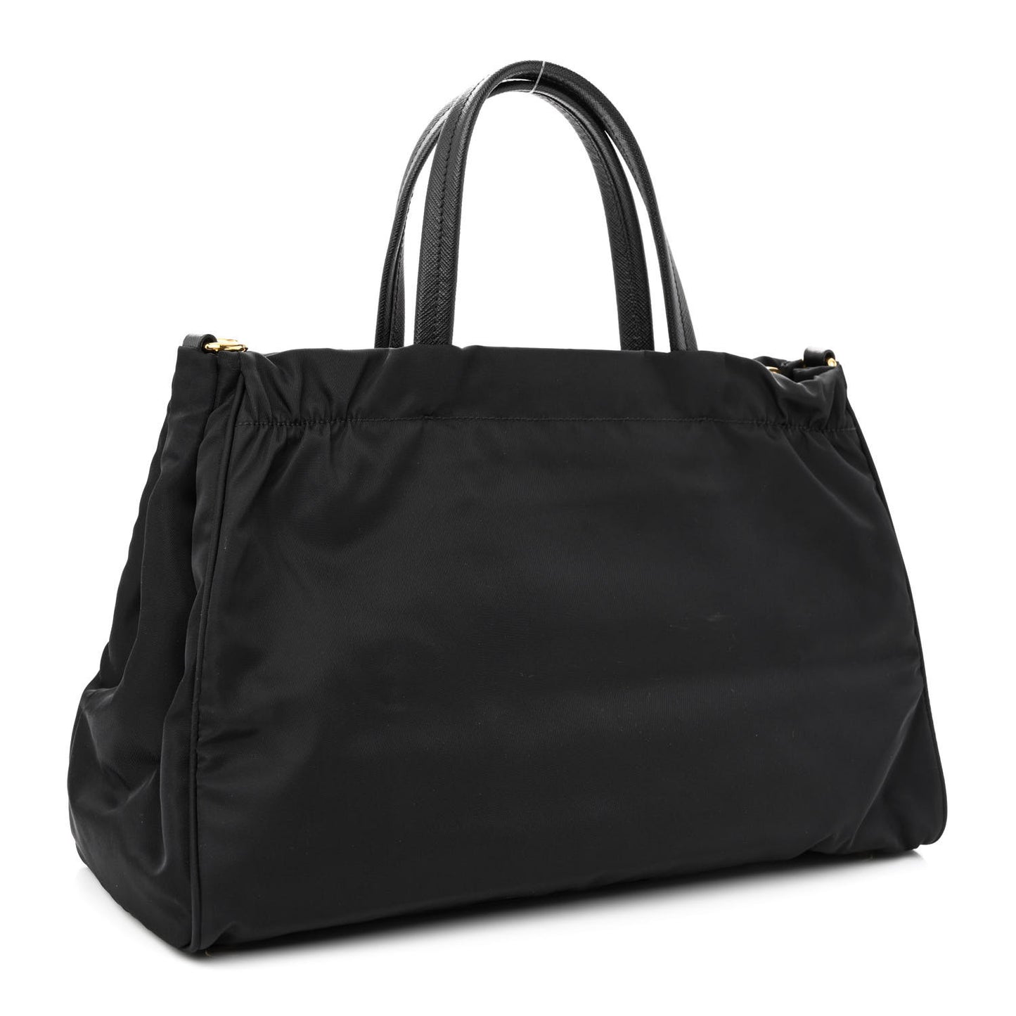 Tessuto Nylon Saffiano Shopping Tote Black