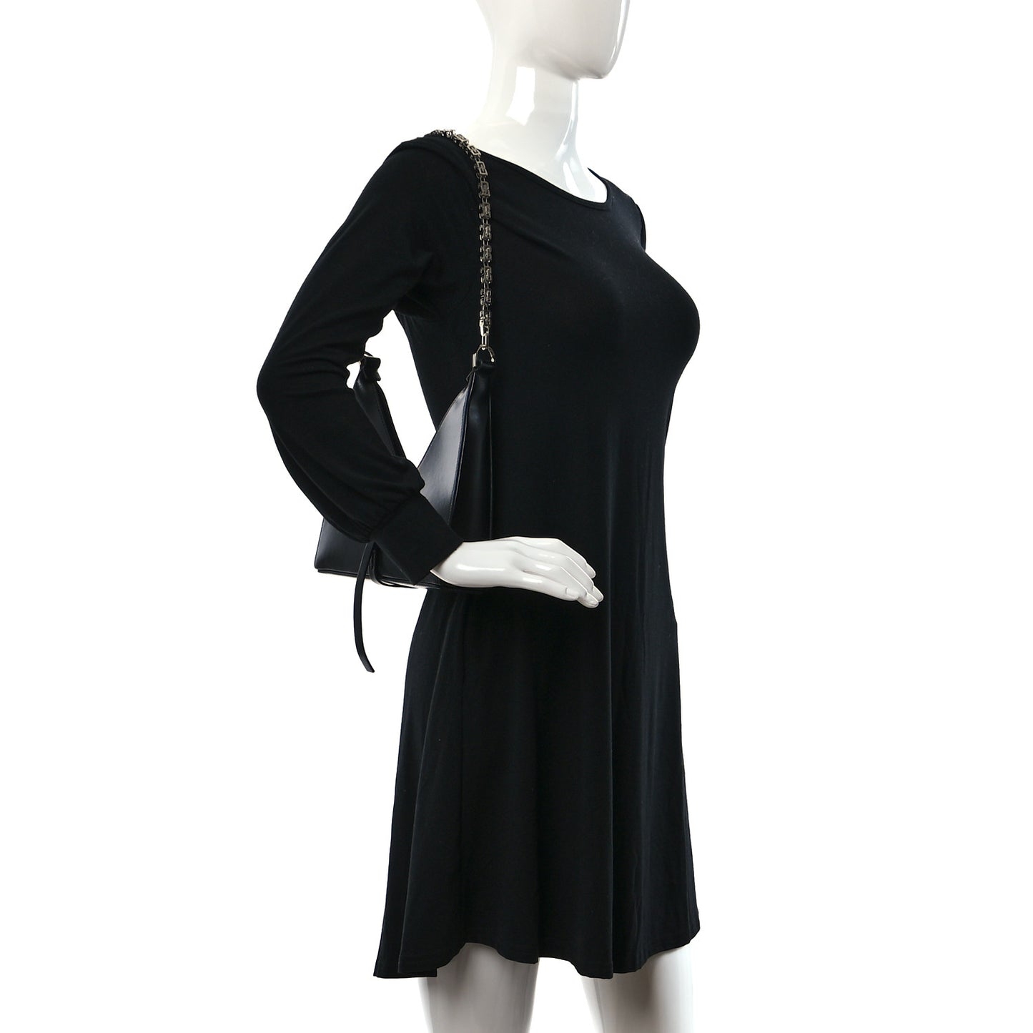 Box Calfskin Mini Cut Out Shoulder Bag Black
