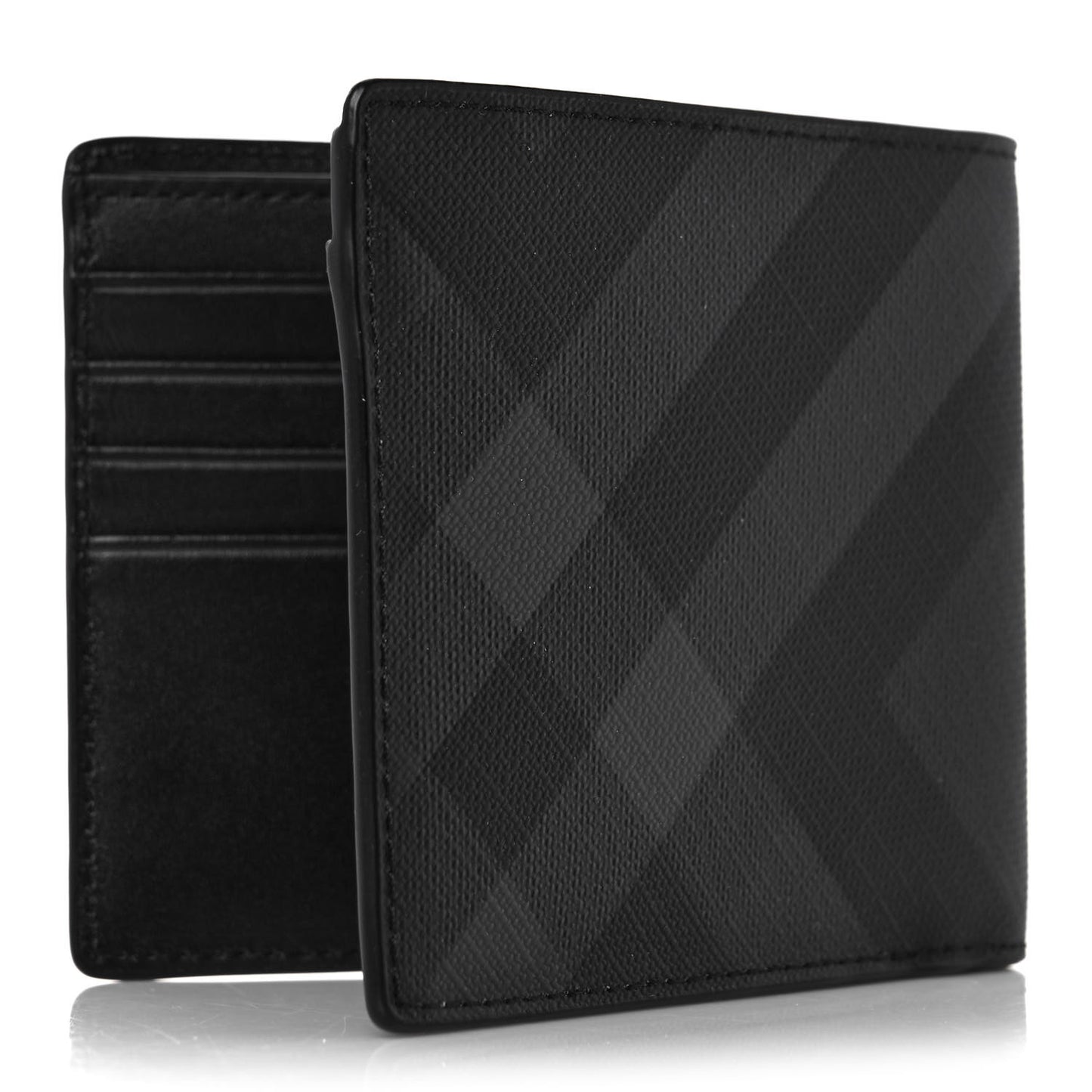 London Check Bi-Fold Wallet Charcoal