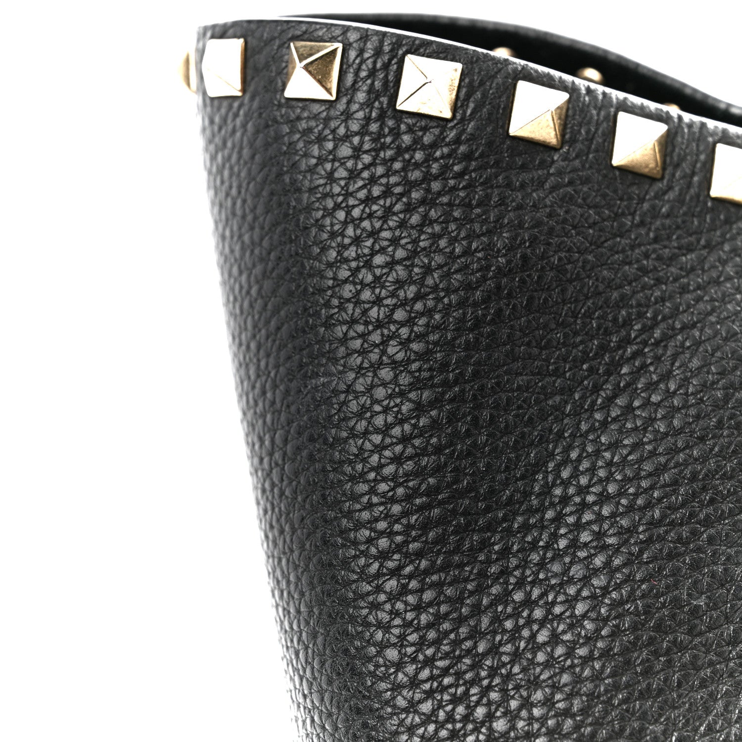 Valentino Garavani Grained Calfskin Rockstud Shoulder Tote Black 10 of 13