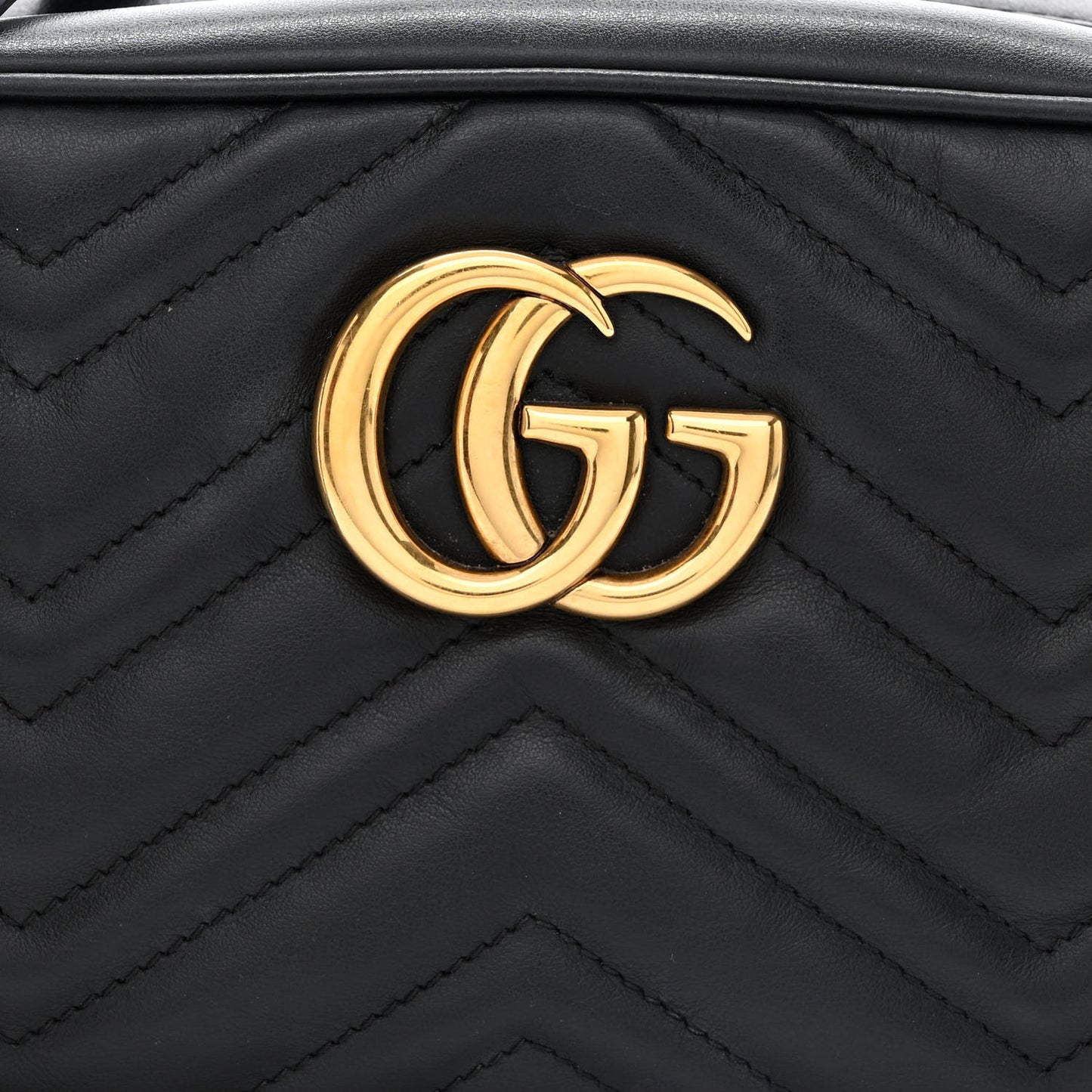 Calfskin Matelasse Small GG Marmont Chain Shoulder Bag Black