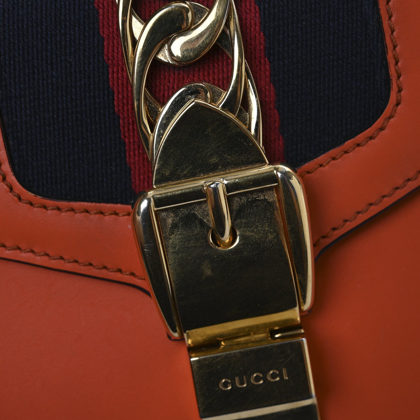 Vitello Fontanella Web Mini Sylvie Top Handle Bag Orange