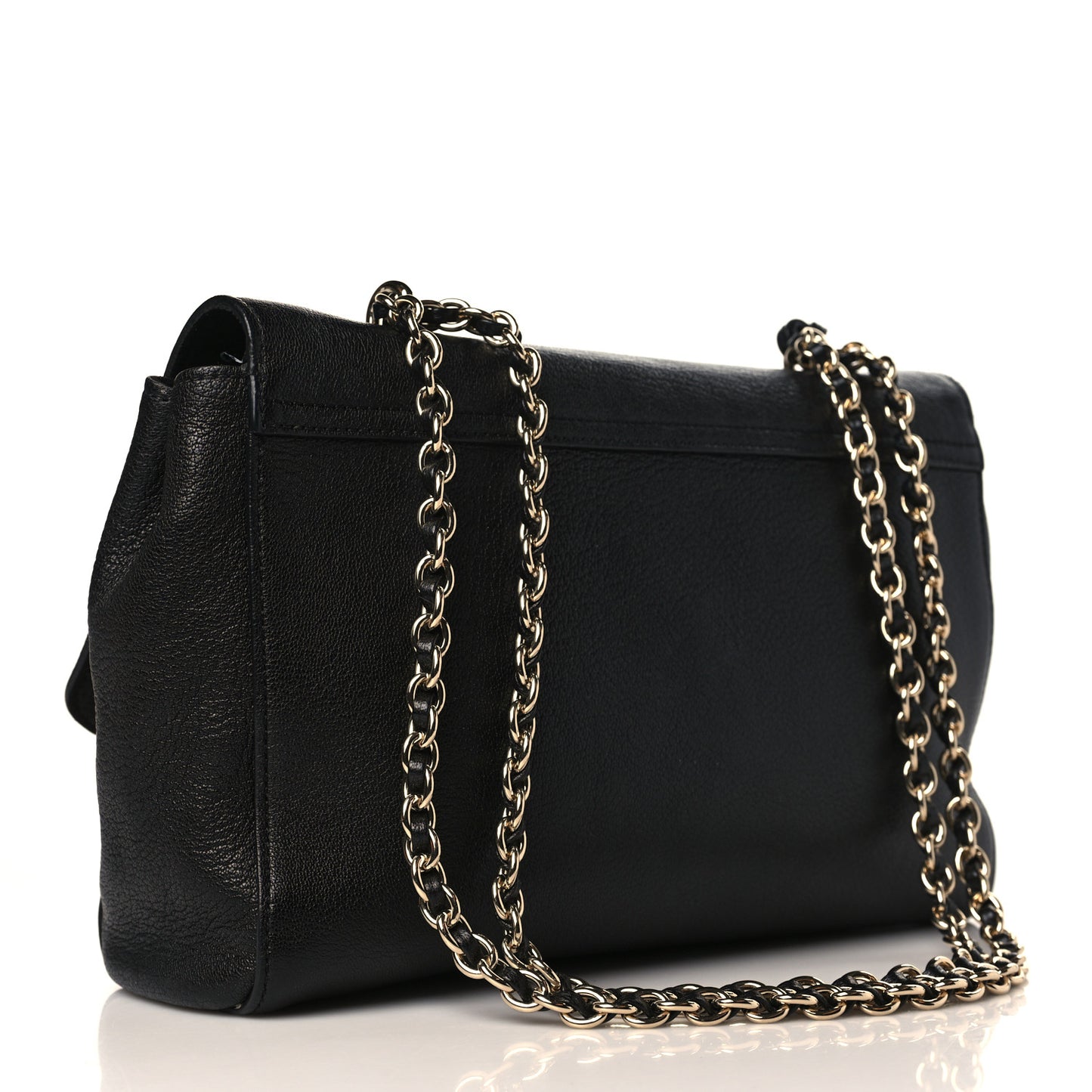 Small Classic Grain Calfskin Medium Lily Black