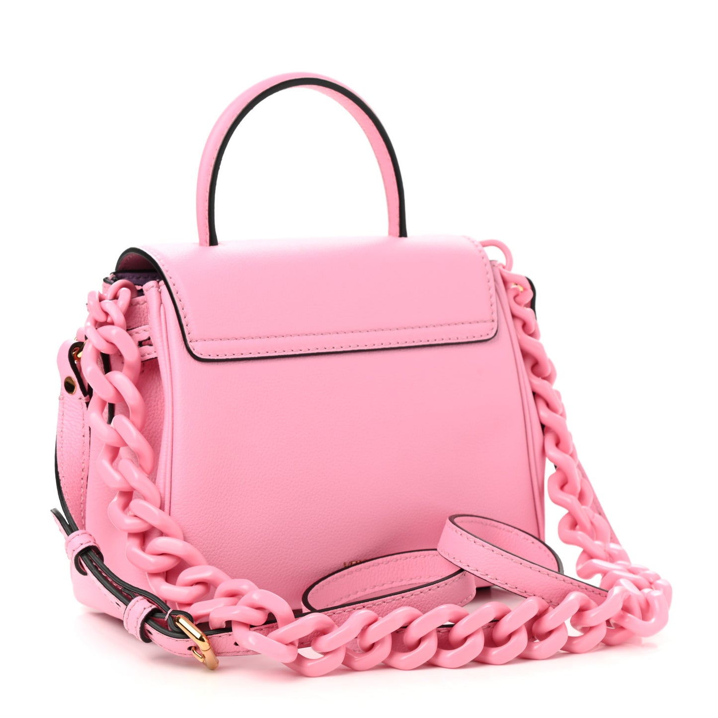 Grained Calfskin Small La Medusa Top Handle Bag Pink