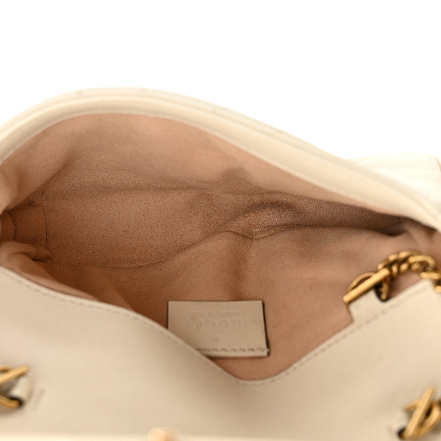 Calfskin Matelasse Super Mini GG Marmont Shoulder Bag White