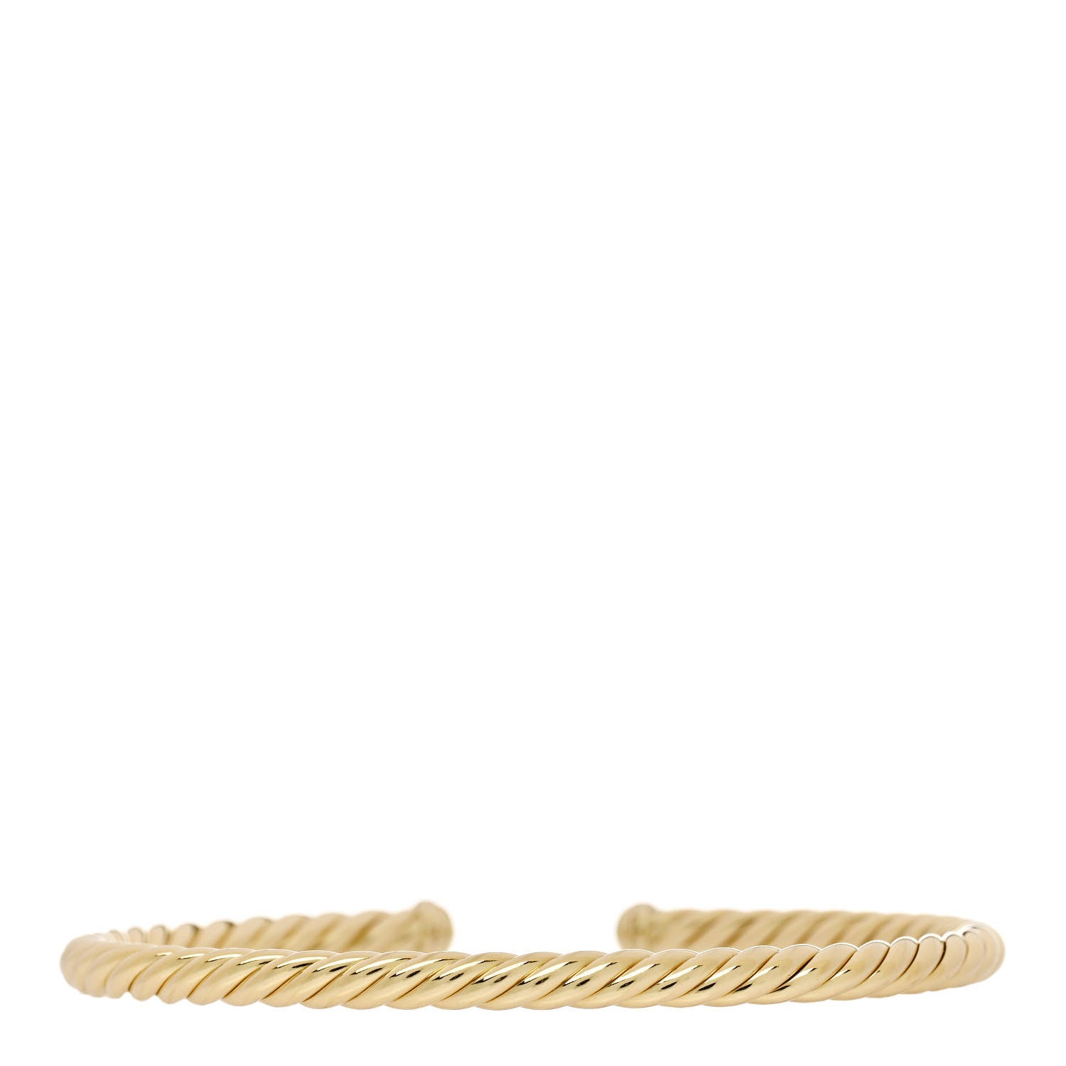 David Yurman 18K Yellow Gold 4mm Cablespira Bracelet 2 of 3