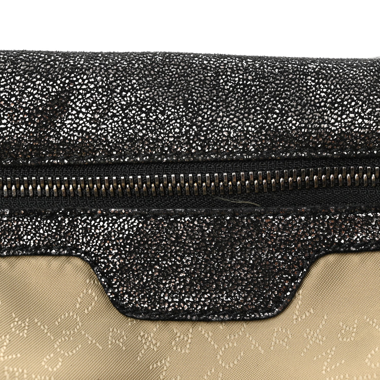 Stella McCartney Chamois Shiny Dotted Falabella Fold Over Tote Ruthenium 6 of 9