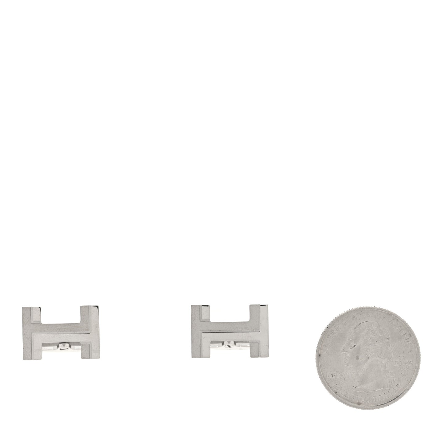 Palladium H Au Carre Cufflinks Silver