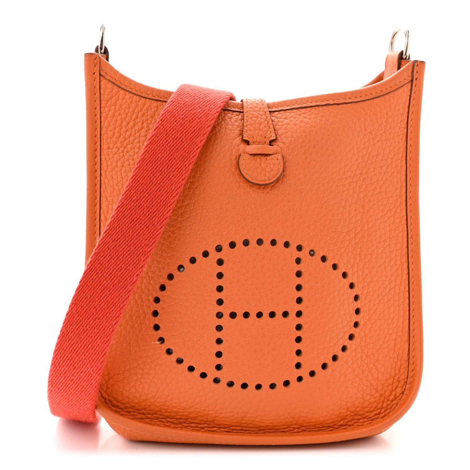 Hermes Taurillon Clemence Amazone Evelyne TPM Orange Peony 1 of 11