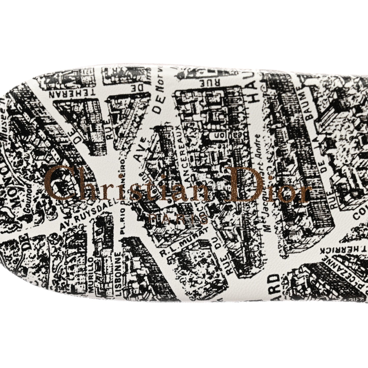 Canvas Plan de Paris Embroidered Dway Flat Slide Sandals 40.5 Off White Black