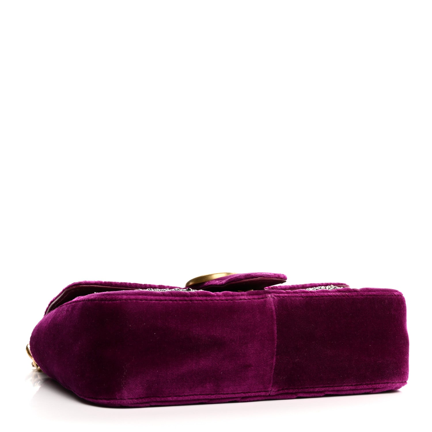 Gucci Velvet Matelasse Embroidered Mini GG Marmont Shoulder Bag Bordeaux 4 of 10