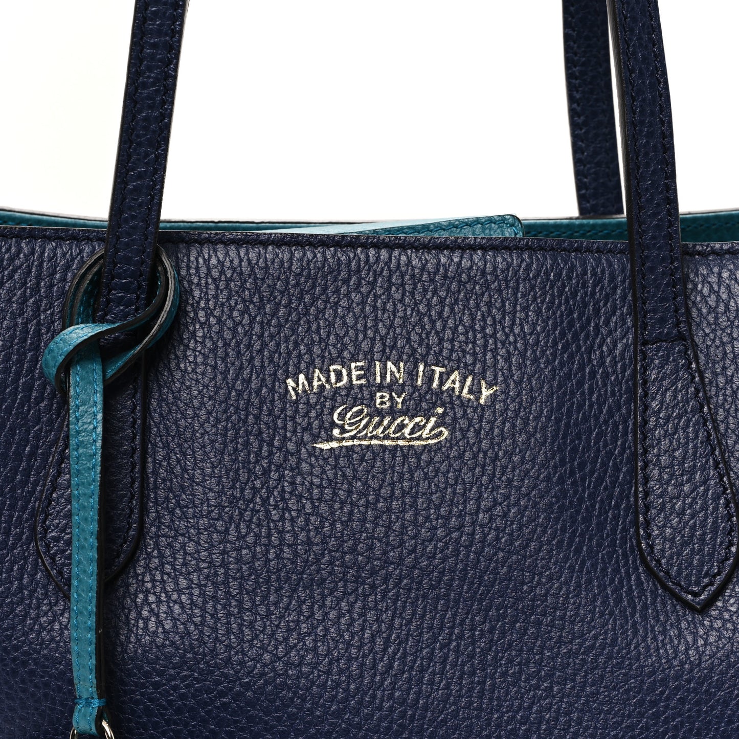 Dollar Calfskin Small Swing Tote Classic Marine Deep Cobalt