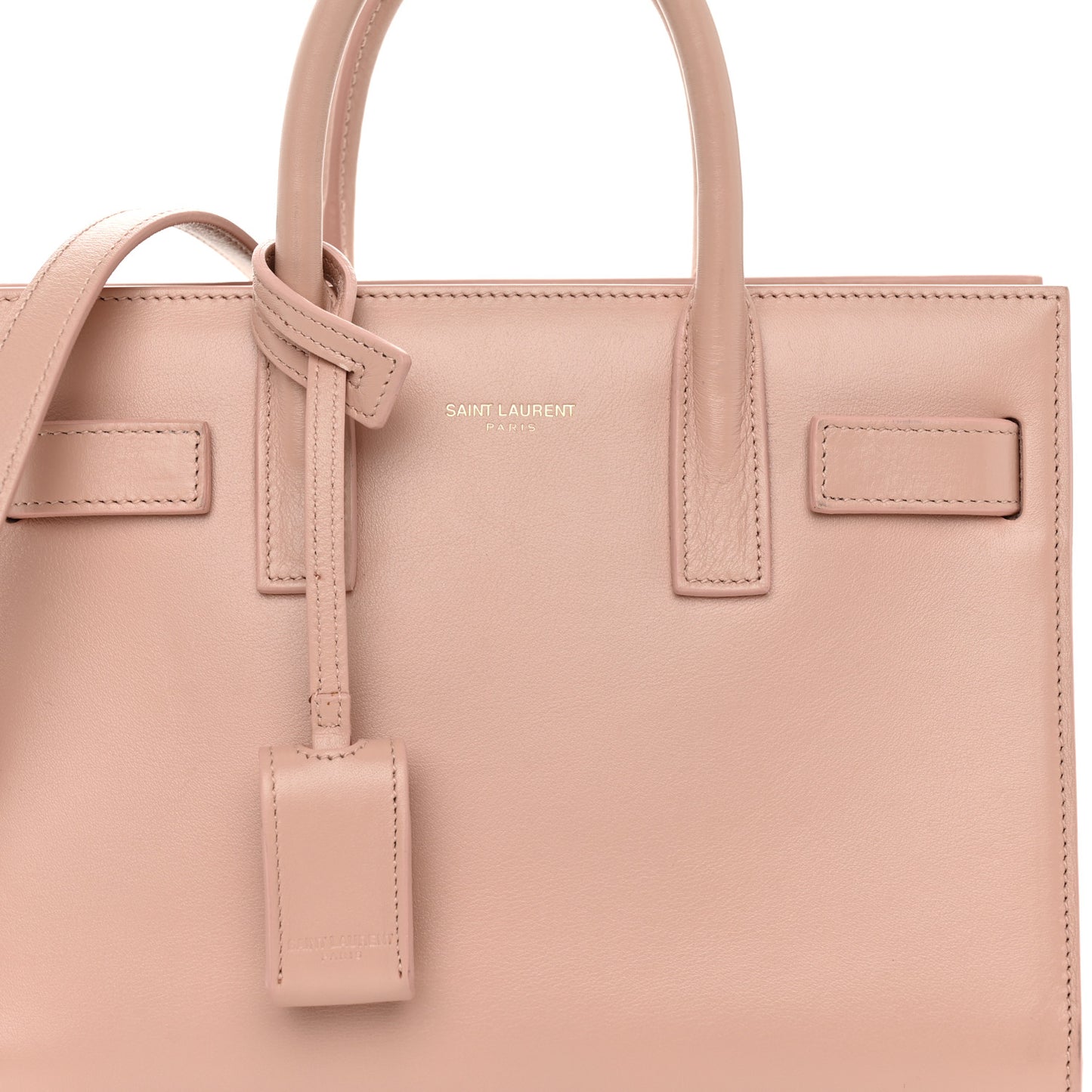 SAINT LAURENT Calfskin Nano Sac De Jour Pale Pink