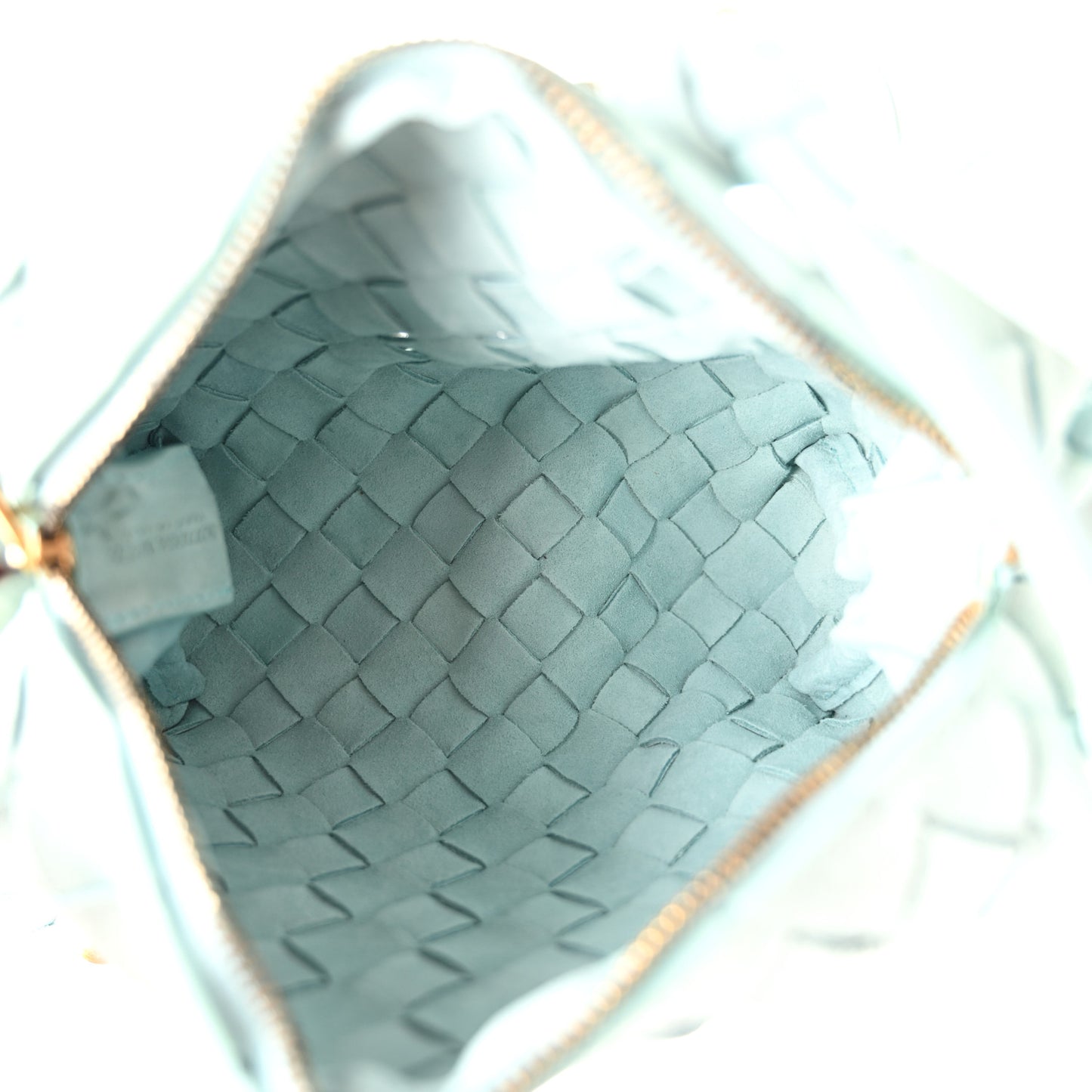 Suede Intrecciato Loop Camera Bag Teal