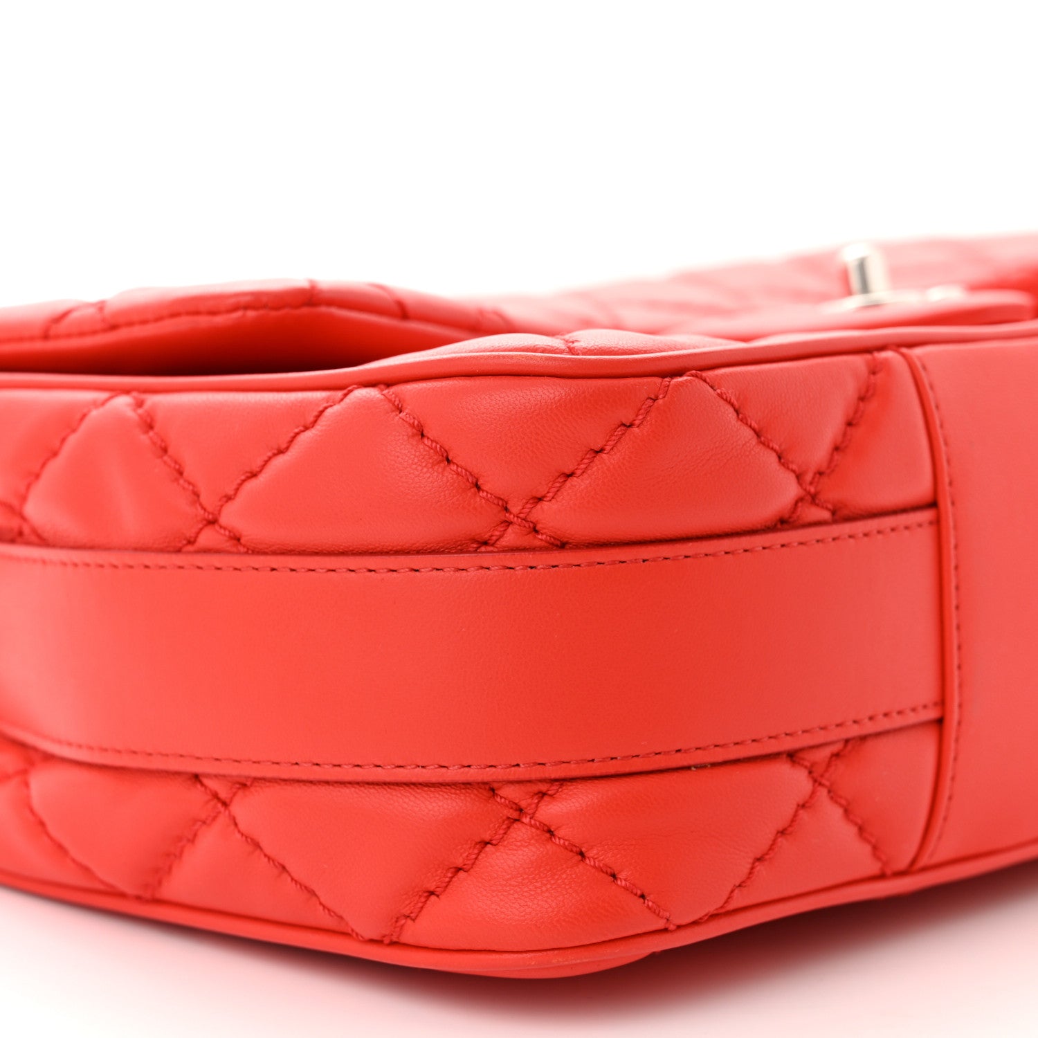 Chanel Lambskin Quilted Easy Carry Jumbo Flap Red 9 of 11