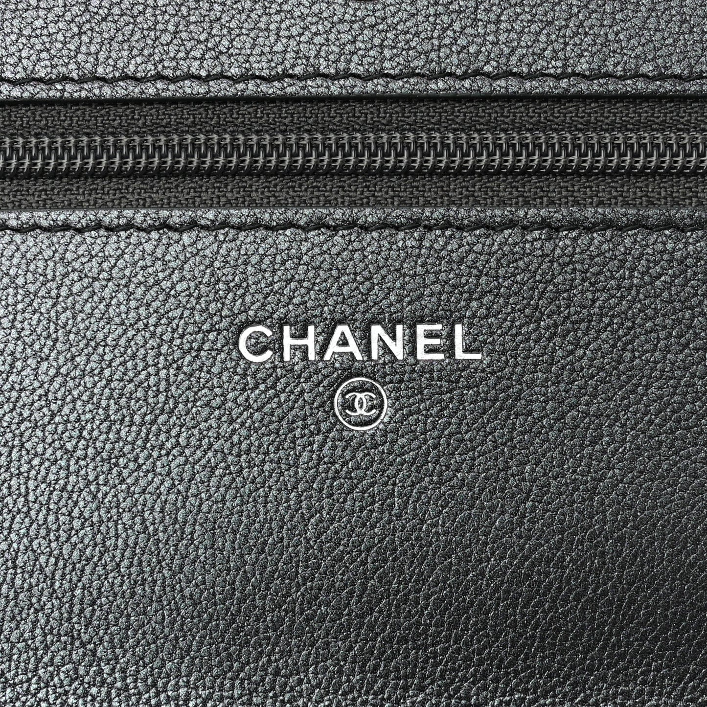 Iridescent Goatskin Quilted Wallet On Chain WOC Purple