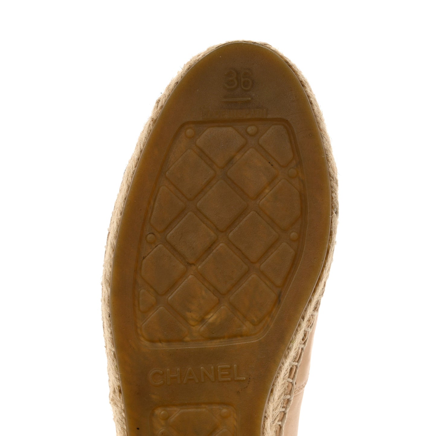 Lambskin CC Espadrilles 36 Beige Black