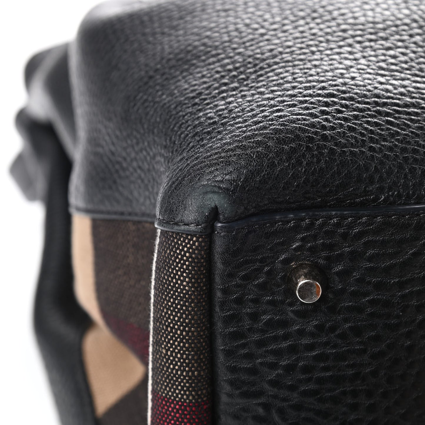 Grainy Calfskin House Check Medium Maidstone Black
