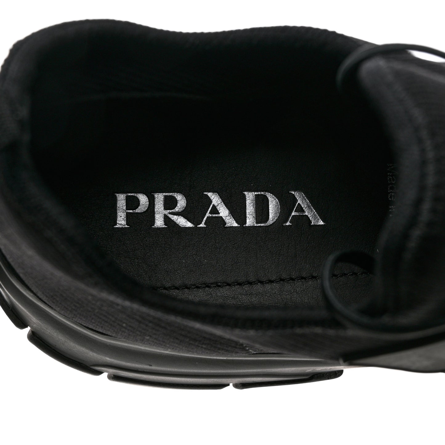 Knit Fabric Logo Mens Running Sneakers 8 Black