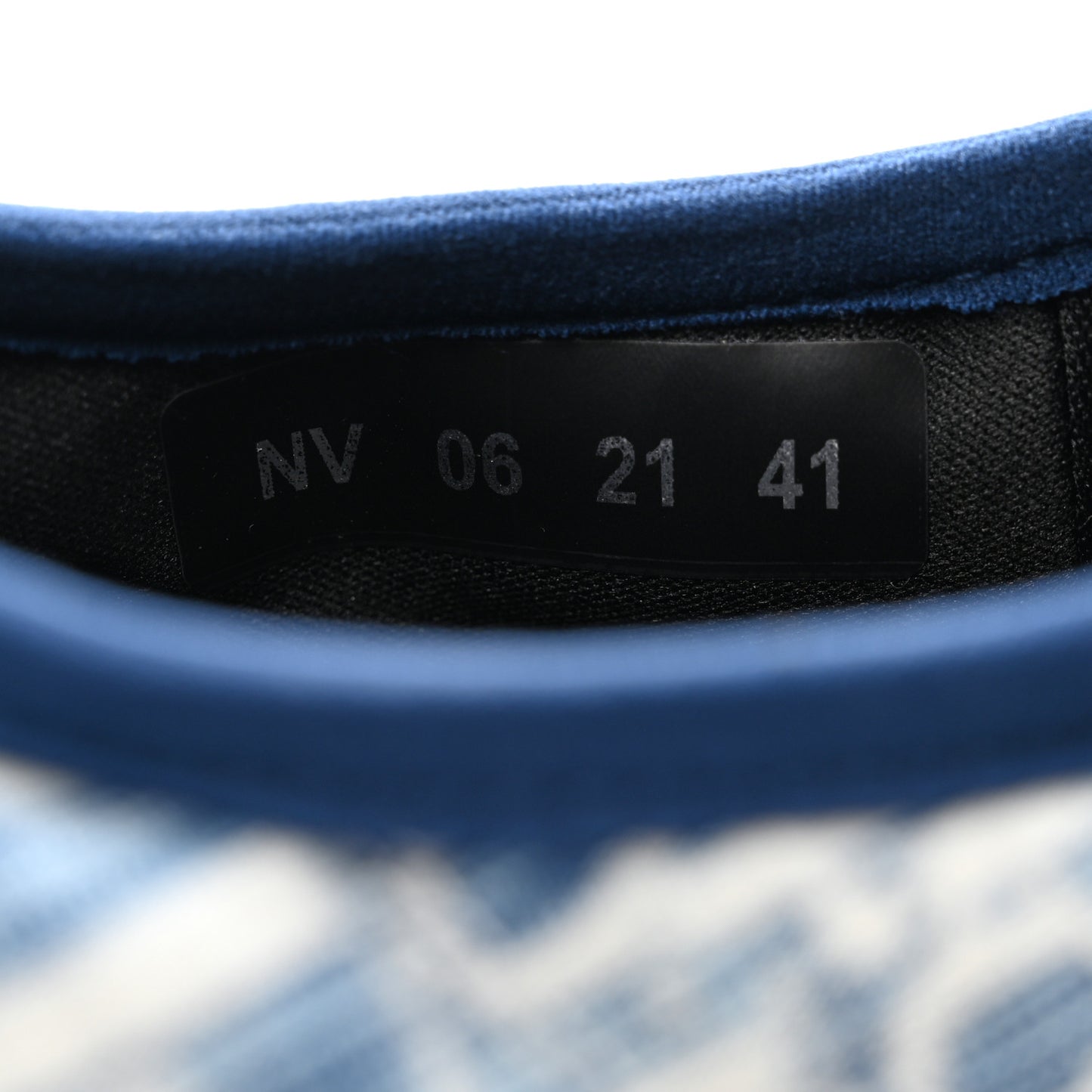 Nylon Oblique Mens Puffy Slippers 41 Blue White