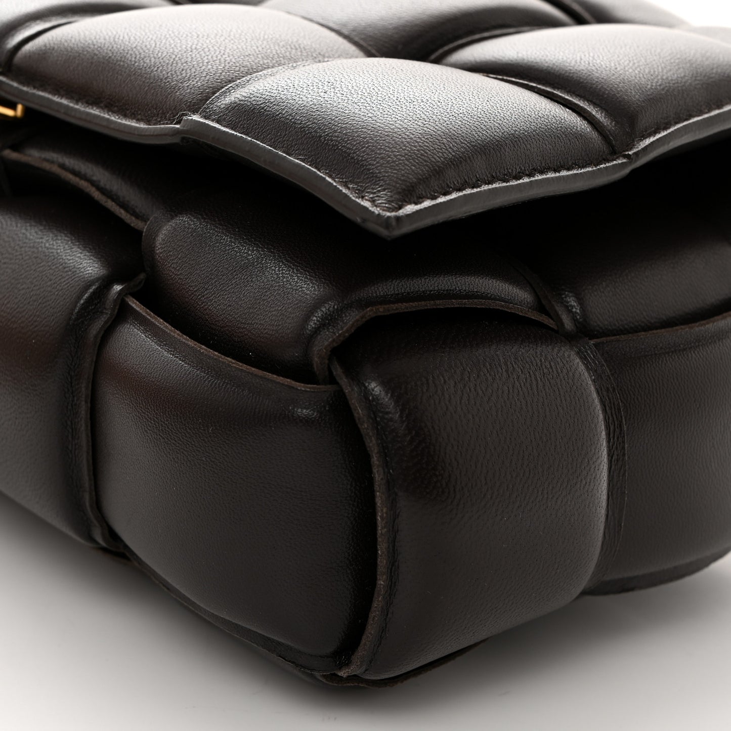 Nappa Maxi Intreccio Padded Cassette Crossbody Bag Fondente