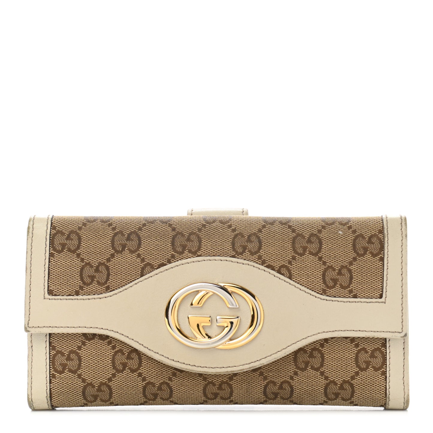 Monogram Margaux Calfskin Sukey Continental Organizer Wallet Beige Ebony Mystic White