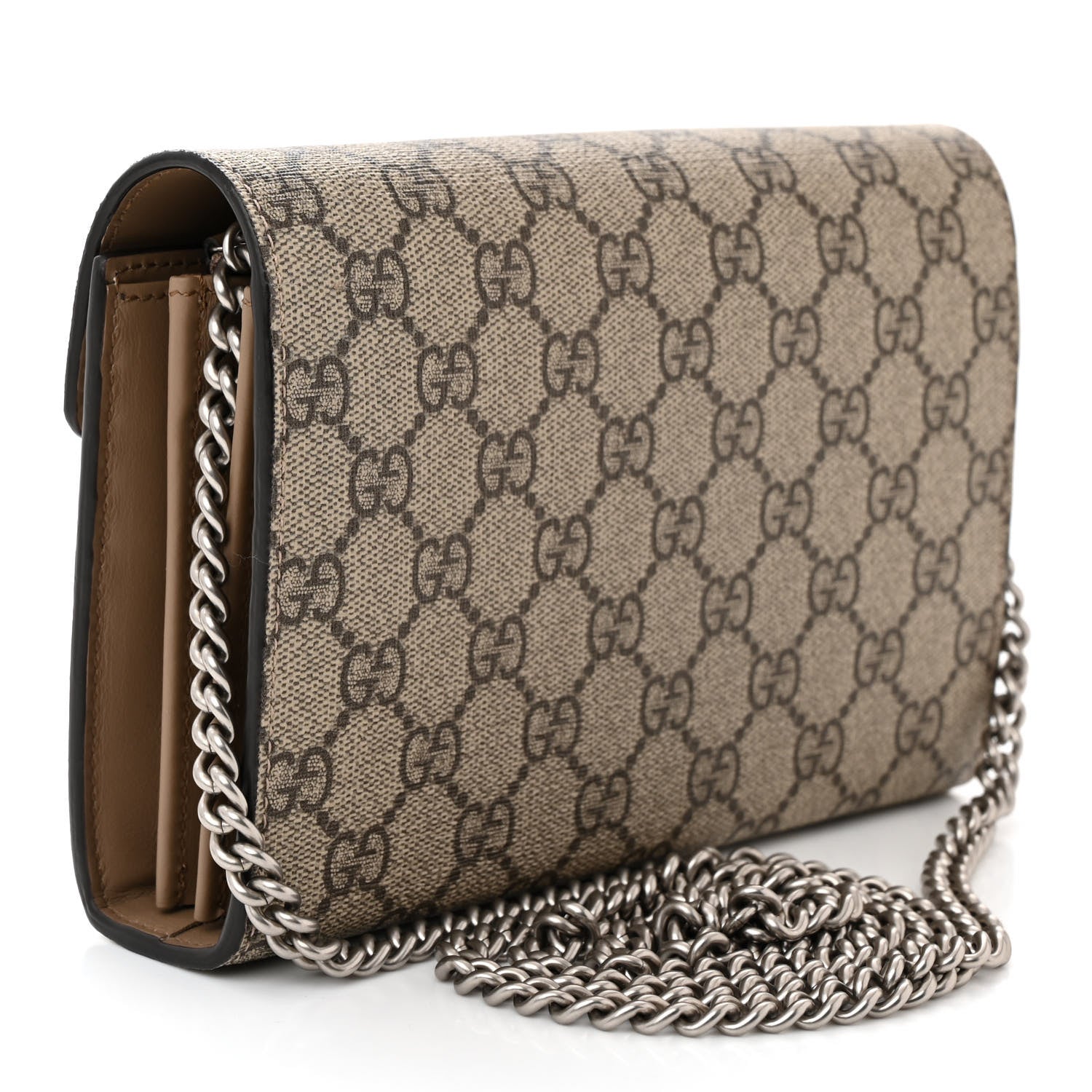 Gucci GG Supreme Monogram Mini Dionysus Chain Wallet Beige Taupe 3 of 12