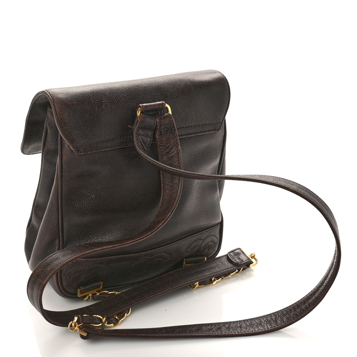 Chanel Caviar CC Backpack Brown 3 of 13
