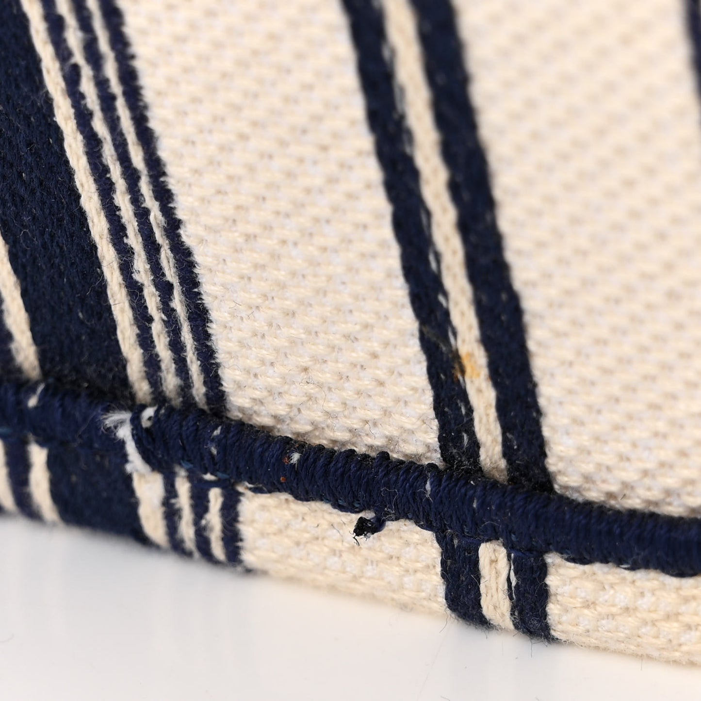 Canvas Embroidered Forte Dei Marmi Striped Book Tote Blue