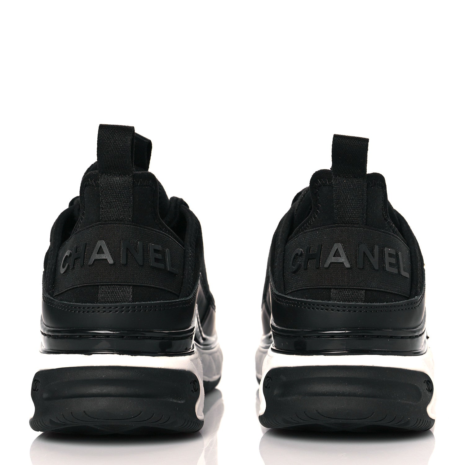 Chanel Velvet Calfskin Mixed Fibers CC Sneakers 36 Black 5 of 9