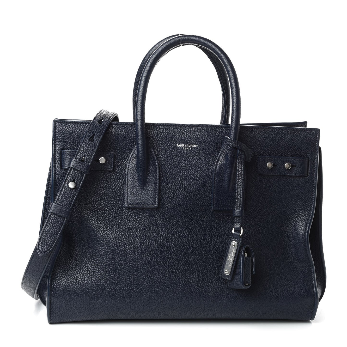 Grained Calfskin Small Supple Sac De Jour Navy