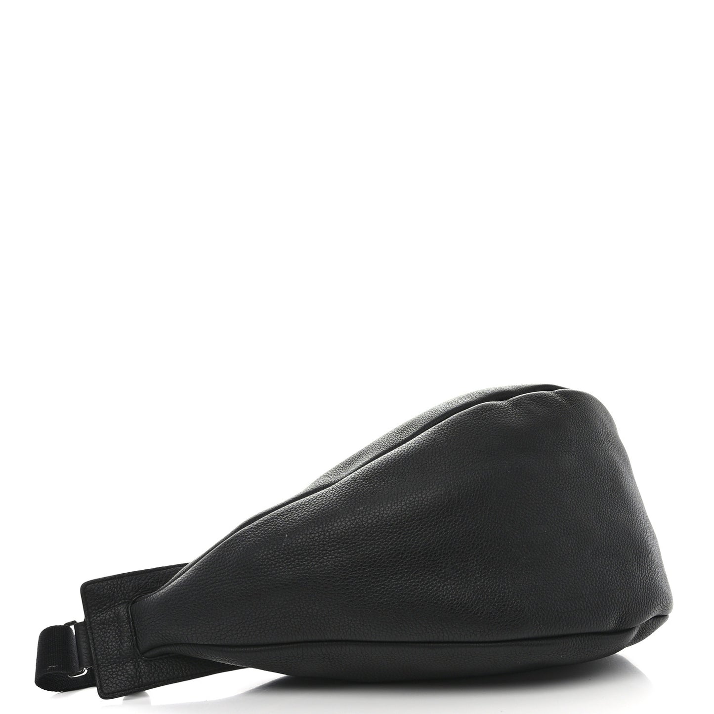 Grained Calfskin Large Slouchy Banana Bag Black